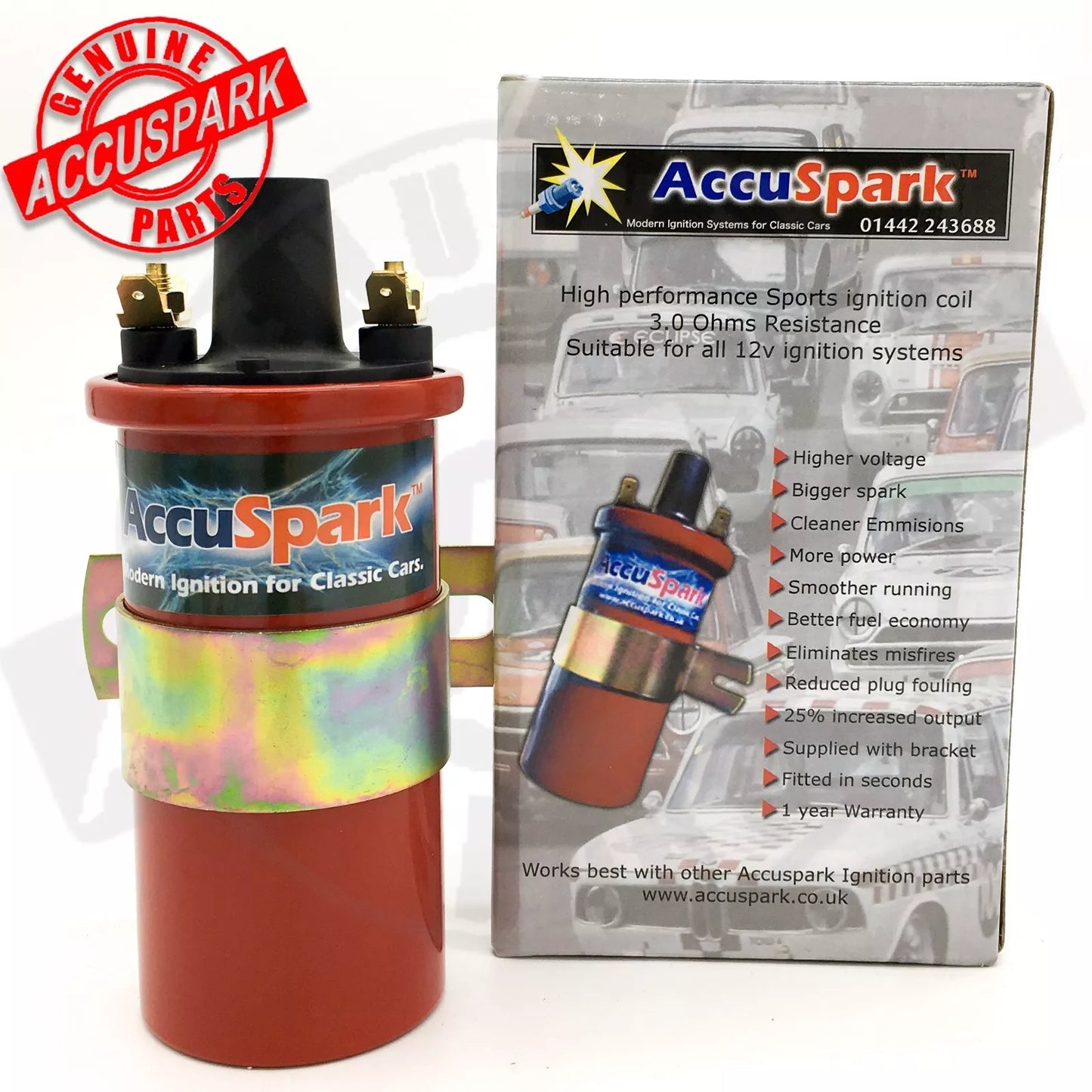 Ignition coil AccuSpark 3 Ohm NON-Ballast